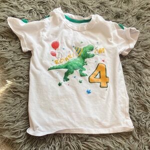 Roar I'm 4 Kids T-Shirt - White & Green